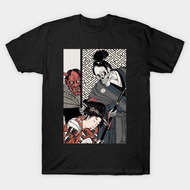 Samurai Death and the Maiden T-Shirt by ZugArt01